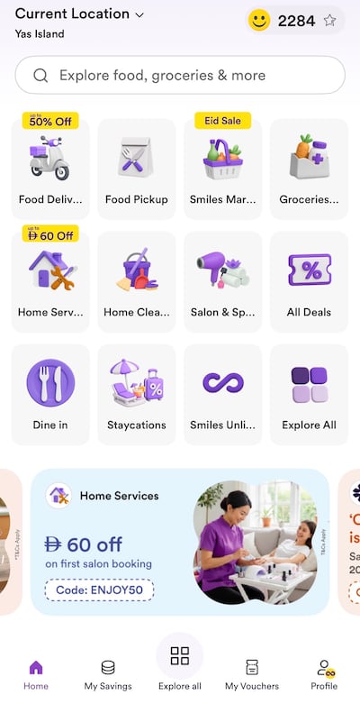 Smiles covers restaurants, supermarkets, retail brands and entertainment vendors across the UAE