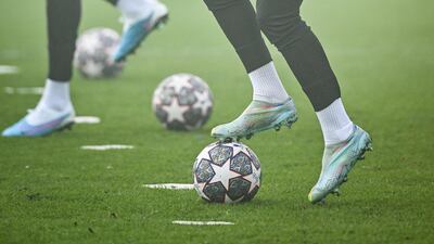 Chelsea's Portuguese striker Joao Felix trains. AFP