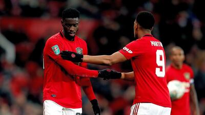Manchester United's Axel Tuanzebe, left, and Anthony Martial have been subjected to racist abuse on social media in the wake of the defeat to Sheffield United. PA