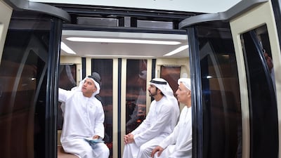 Sheikh Hamdan bin Mohammed enjoys a glimpse into the future during his RTA tour.