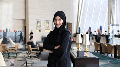Shamsa Al Marri at Jumeirah at Etihad Towers in Abu Dhabi, where she works. Pawan Singh / The National