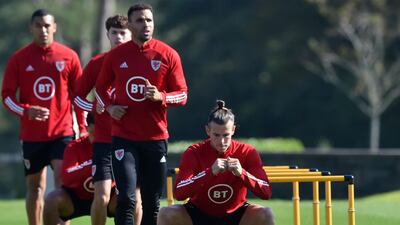 Wales' Gareth Bale during training. PA