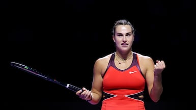 Aryna Sabalenka has been in top form at the WTA Finals in Riyadh and will finish the year as world No 1. Getty Images