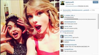 Taylor Swift rings in New Year 2014.