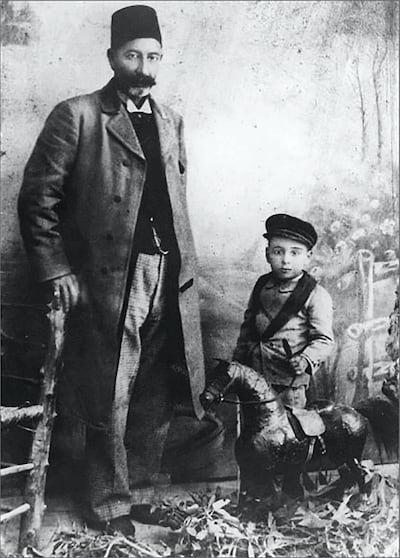 As a young girl, Ms Moran formed a deep connection with her Palestinian heritage through the words of her great-grandfather, the composer, oud player, poet and chronicler Wasif Jawhariyyeh, pictured with his father Jiryis Jawhariyyeh in circa 1900. Wikimedia Commons