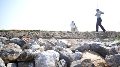 Belgian golfers Nicolas Colsaerts of Belgium plays his second shot on the 12th hole during Round 3 of the Oman Open in Muscat, on Saturday, February 29. Getty