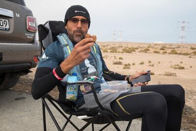 Dr Khaled Al Suwaidi fuels his runs with 7,200 calories each day. Courtesy Dr Khaled Al Suwaidi.