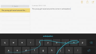 Swiping takes advantage of muscle memory. Courtesy TouchType