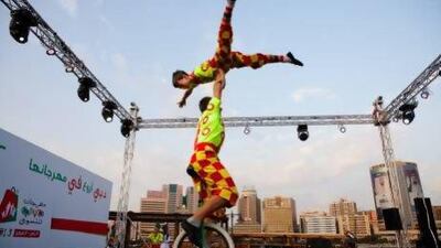 Russian dance troupe Art Alle has performed at the DSF for the past five years, offering spectators a mixture of gymnastics and dancing. Jaime Puebla / The National