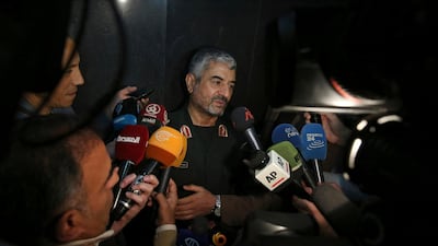Maj Gen Mohammad Ali Jafari speaks with journalists at a conference in Tehran last year. AP