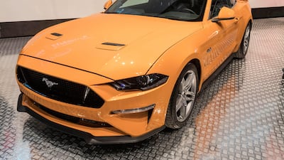 The 2018 Ford Mustang at its launch at Alserkal Avenue in Dubai. Antonie Robertson / The National