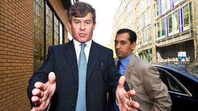 Simon Crisford, left, is at work to ensure Godolphin's stables are clean of drugs after revelations from Mahmoud Al Zarooni. Facundo Arrizabalaga / EPA