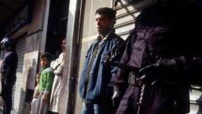 "The hittistes were the youths who spent their time leaning against walls, bored, angry and stoned": Algerian police forces patrol the streets following the 1991 electoral victory of the Islamic Salvation Front.