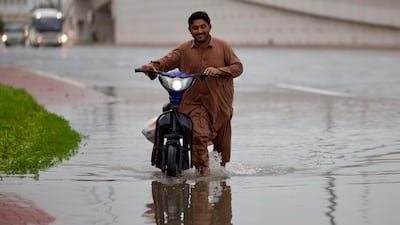This scooter needed to be pushed through the water in Dubai. The National