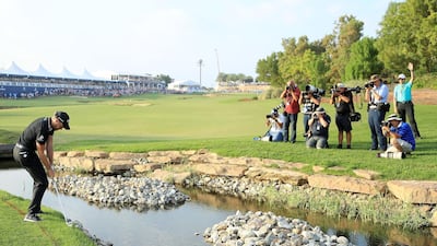 Danny Willett of England plays his second shot on the 18th hole during day four of the DP World Tour Championship at Jumeirah Golf Estates in Dubai, United Arab Emirates. Getty Images