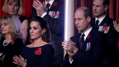 Prince William and Catherine, Duchess of Cambridge, attend the Royal British Legion Festival of Remembrance at the Royal Albert Hall in London on November 9, 2019. Reuters