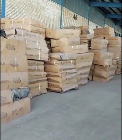 Boats supplied by Savas stacked in boxes in a warehouse. Photo: National Crime Agency
