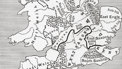 Map Of Britain In 658. The Northumbrian Kingdom 588 To 685. From The Book Short History Of The English People By J.R. Green, Published London 1893 (Photo by: Universal History Archive/UIG via Getty Images)