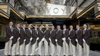 The 13 flying butlers are from the following countries: Bulgaria, Germany, Hungary, Italy, Jordan, Mexico, Romania, Slovakia, South Africa, Tunisia and three from the United Kingdom. Courtesy Etihad