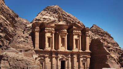 PETRA, JORDAN - MARCH 29: A general view of the Monastery building at Petra on March 29, 2013 in Petra, Jordan. (Photo by Adam Pretty/Getty Images)
