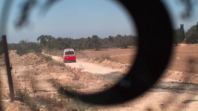 Despite the dangers of being targeted by the Israeli army, a medical team travelled in Gaza’s Red Crescent ambulance to respond to an emergency call of a wounded man close to the Israeli Gaza border. The wounded man was suffering from shock and possible internal injuries following an Israeli air raid near his home.