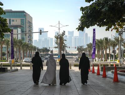 Students at NYU Abu Dhabi on Saadiyat Island. Victor Besa / The National