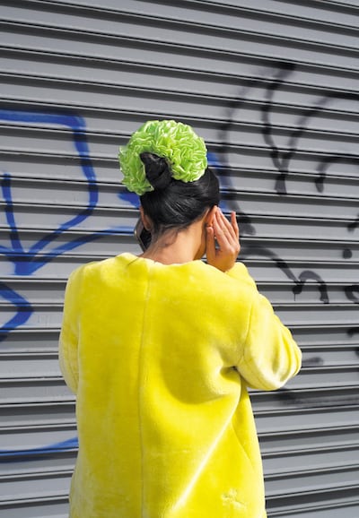 Farah Al Qasimi, 'Woman on Phone' (2019). Courtesy the artist; Helena Anrather, New York; and The Third Line, Dubai