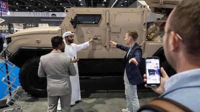 Exhibitors at the Make it in the Emirates 2025 summit in Abu Dhabi. Manufacturing continues to be a big economic pillar for the UAE and the wider Gulf. Antonie Robertson / The National