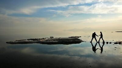 Lake Oroumieh, one of the biggest saltwater lakes on Earth, has shrunk more than 80 per cent to 1,000 square kilometres in the past decade, mainly because of climate change.