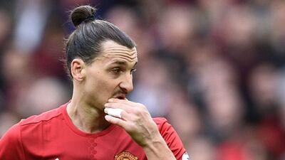 Manchester United's Zlatan Ibrahimovic will miss the FA Cup quarter-final at Chelsea after accepting a charge of violent conduct and an immediate three-match ban. Oli Scarff / AFP