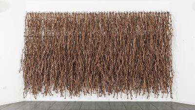 Hassan Sharif, Copper 4, 2014, Copper wire and copper tube, 550 x 306 x 54 cm (Courtesy: Abu Dhabi Art)