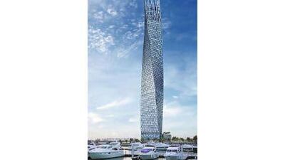 The design of Infinity Tower brought many challenges, such as figuring out how to run plumbing through the twisting structure.