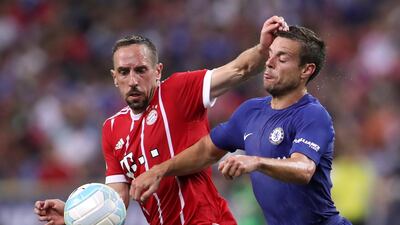 Bayern Munich’s Franck Ribery in action withChelsea's Cesar Azpilicueta. Yong Tech Lim / Reuters