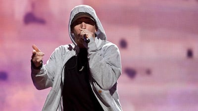 Eminem doesn’t shy away from his potential irrelevance as a 45-year-old rapper. Antonie Robertson / The National