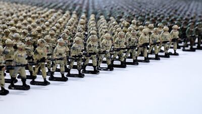 Tin Soldiers by Ala Younis is part of the Past of a Temporal Universe exhibition at New York University in Abu Dhabi. Victor Besa / The National