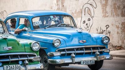 The classic American cars are usually used as taxis to shuttle tourists around Cuba. Yamil Lage / AFP