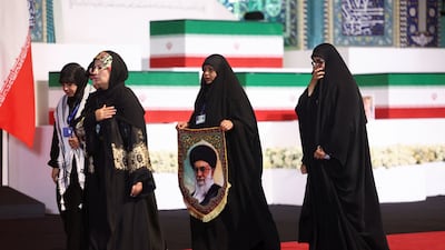 Mourners attend the farewell ceremony for Iran's former supreme leader Ayatollah Ali Khamenei in Tehran. Reuters