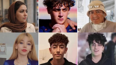 Clockwise from top left, Akram Pirgazi, Rebin Moradi, Mahdi Salahshoor, Amir Ali Heidari Jafarabadi, Taha Safari and Robina Aminian