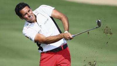 Carlos Pigem of Spain in action during the final round of the Dubai Open at The Els Club Dubai on December 21, 2014 in Dubai, United Arab Emirates. (Photo by Francois Nel/Getty Images)