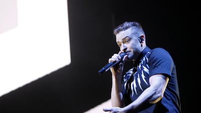 Truly warmed up, the crowd made their view felt in Justin Timberlake’s first solo hit Like I Love You. The combination of stuttering guitars and funky drums had the audience jumping along, eliciting a big grin from the star.