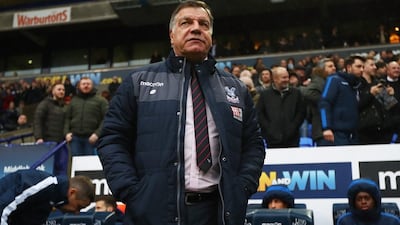 BOLTON, ENGLAND - JANUARY 07: Sam Allardyce the manager of Crystal Palace looks on during the Emirates FA Cup third round match between Bolton Wanderers and Crystal Palace at the Macron Stadium on January 7, 2017 in Bolton, England. (Photo by Michael Steele/Getty Images)