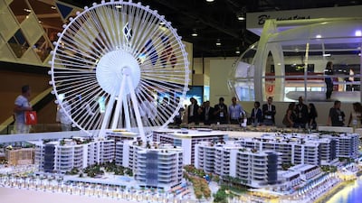 The Meraas Holding Bluewaters islands project which includes the world's biggest ferris wheel on display at Cityscape 2013. Sarah Dea / The National