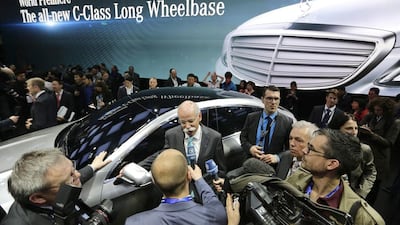 Daimler AG chief executive Dieter Zetsche speaks to the media during Auto China 2014 in Beijing, on April 20. Jason Lee / Reuters