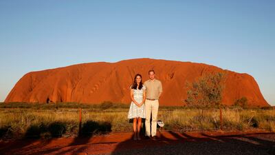 Catherine and Prince William at Uluru, also known as Ayers Rock, during a tour of Australia and New Zealand in 2014