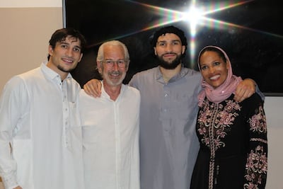 Biaggio Ali Walsh, left, attends the mosque with his family. Picture supplied.