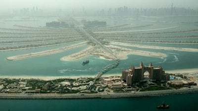 Thirty five-star hotels were originally planned for the Palm Jumeirah island, with 14,000 rooms. But most were put on hold or cancelled as the property market soured.