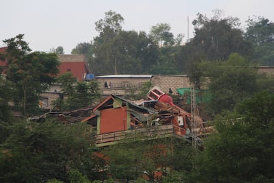 Bilal Mosque lies in ruins after being struck by Indian missiles in Muzaffarabad, capital of Pakistani-administered Kashmir. EPA