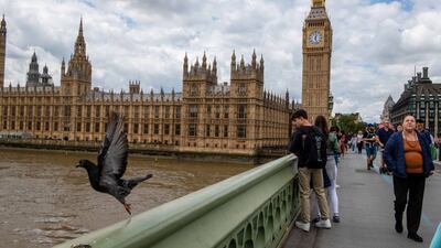The Houses of Parliament in London. The UK economy is set to expand by 0.4 per cent, compared with a previous contraction forecast of 0.3 per cent. Bloomberg
