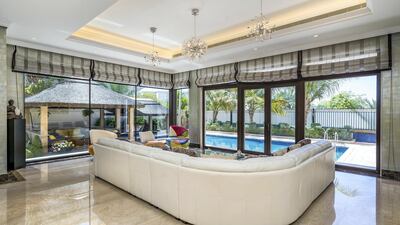 One of the two lounges is bathed in natural light.