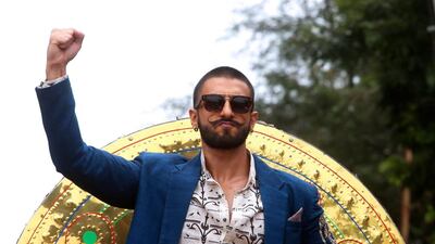 Bollywood actor Ranveer Singh promotes Bajirao Mastani in Bhopal, India. Sanjeev Gupta / EPA